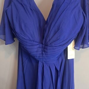 Elegant Asymmetrical Blue Dress